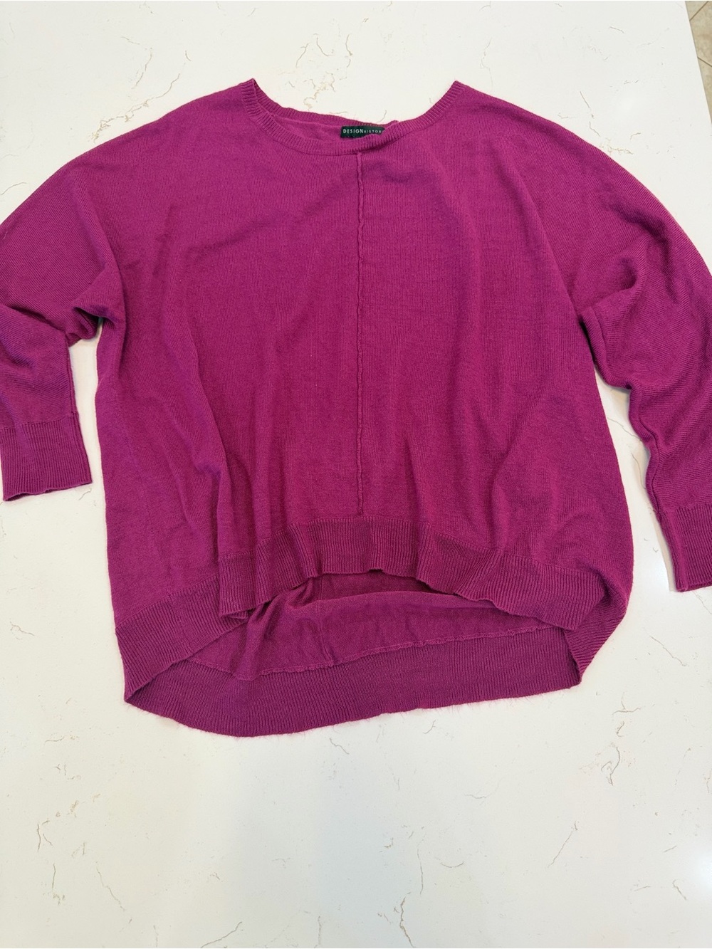 Design History Magenta Oversized High-Low Sweater